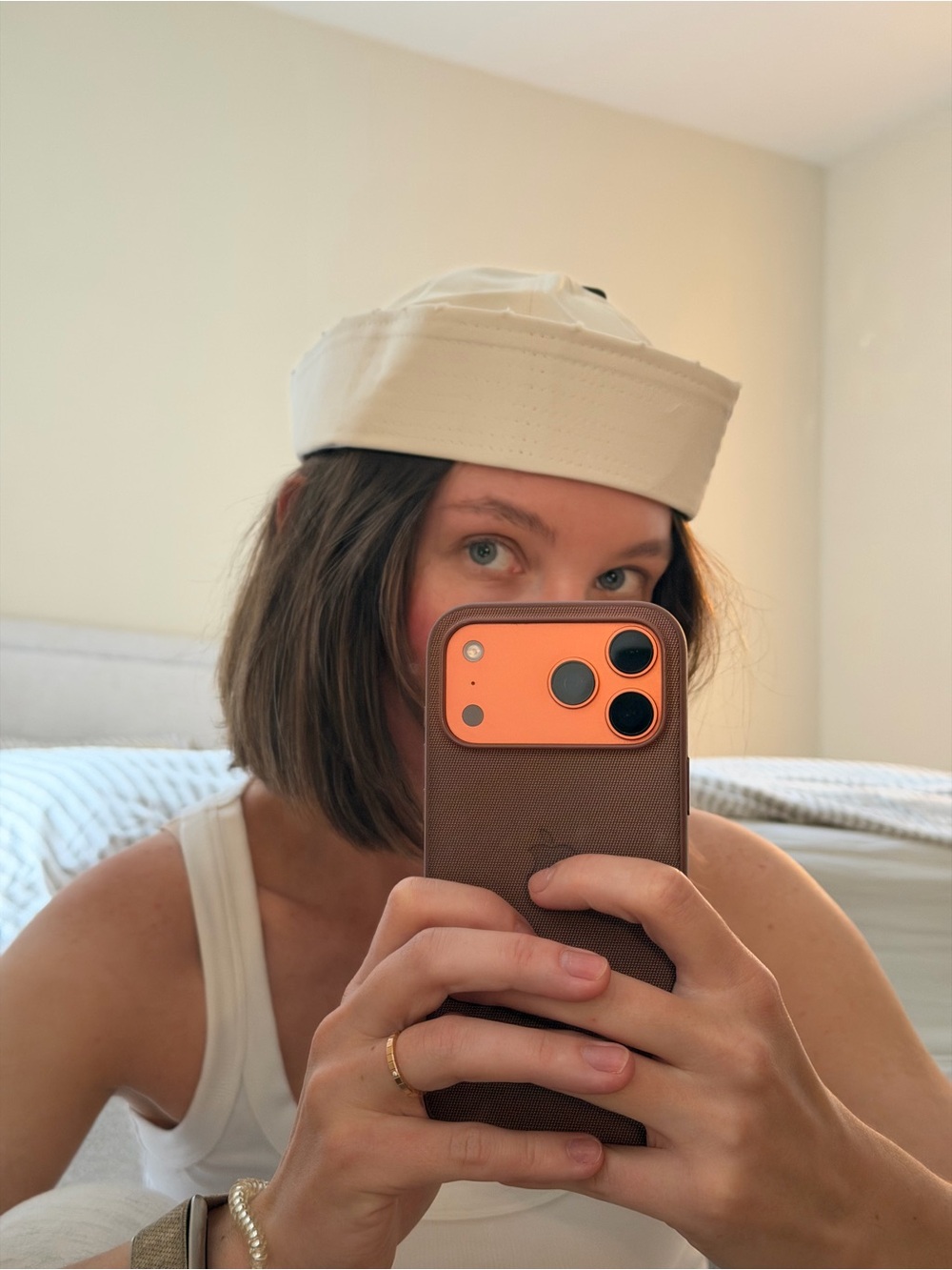 Beige Sailor Hat